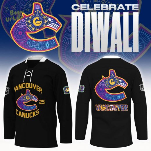 2024 Vancouver Canucks Diwali Night Black Color Limited Edition Hockey Jersey