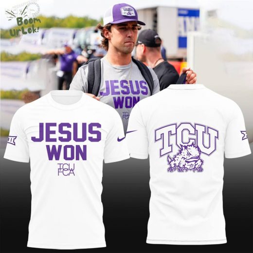 Jesus Won TCU Football 2024 White Shirt – Christian Team Shirt