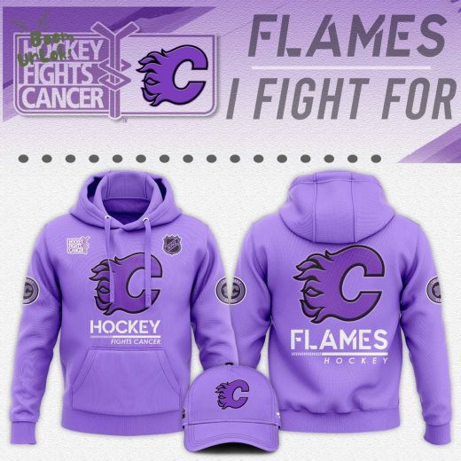 Calgary Flames Hockey Fights Cancer 2024 Unisex Hoodie