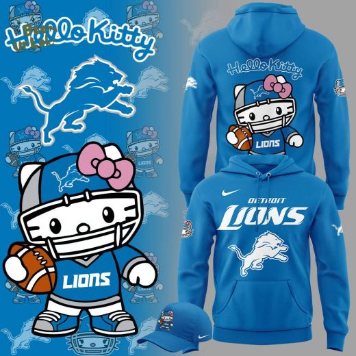 Detroit Lions x Hello Kitty Football 2024 Blue Hoodie – Limited Edition