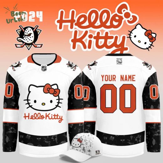 2024 Anaheim Ducks x Hello Kitty 50th Anniversary Exclusive Custom Jersey