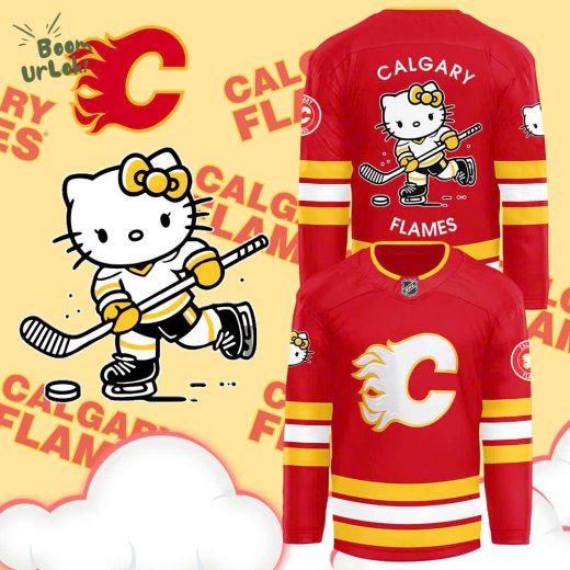 2024 Calgary Flames x Hello Kitty 50th Anniversary Jersey (Red) – Custom Design