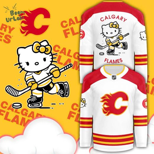 2024 Calgary Flames x Hello Kitty 50th Anniversary Jersey (White) – Custom Edition