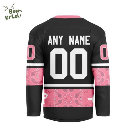 2024 Detroit Red Wings Pink Breast Cancer V-shaped Custom Jersey