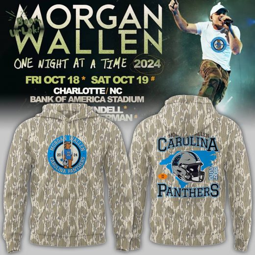 2024 Morgan Wallen Panthers Bank of America Stadium Camo Hoodie – Limited Edition