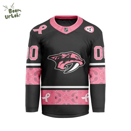 2024 Nashville Predators Pink Fight Breast Cancer V-shaped Limited Edition Jersey