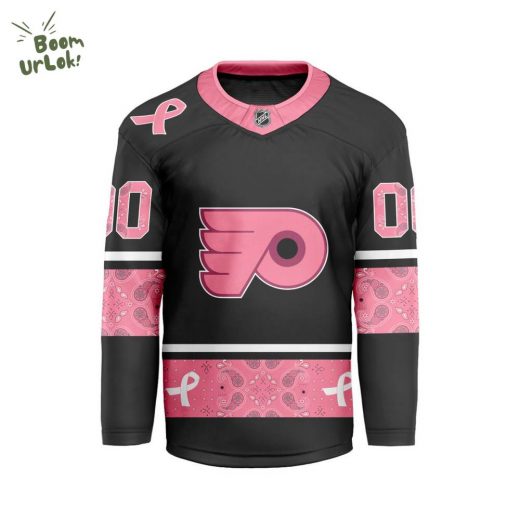 2024 Philadelphia Flyers Pink Fight Breast Cancer V-shaped Jersey