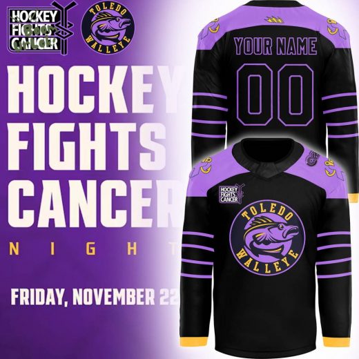 2024 Toledo Walleye x Hockey Fight Cancer Night Custom Jersey – Personalized