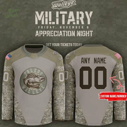 2024 Toledo Walleye x Military Appreciation Night Custom Jersey – Personalized Design