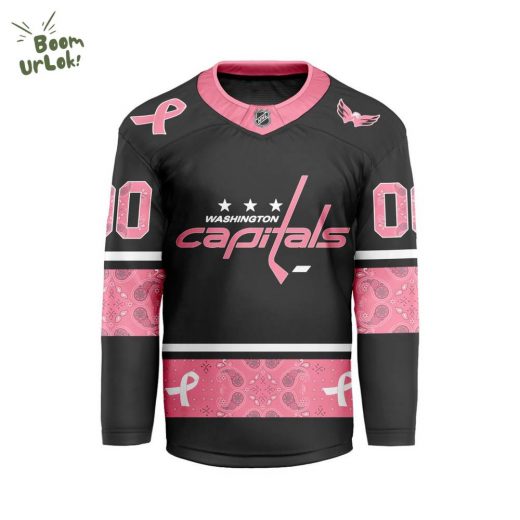 2024 Washington Capitals Pink Breast Cancer Awareness V-shaped Custom Jersey