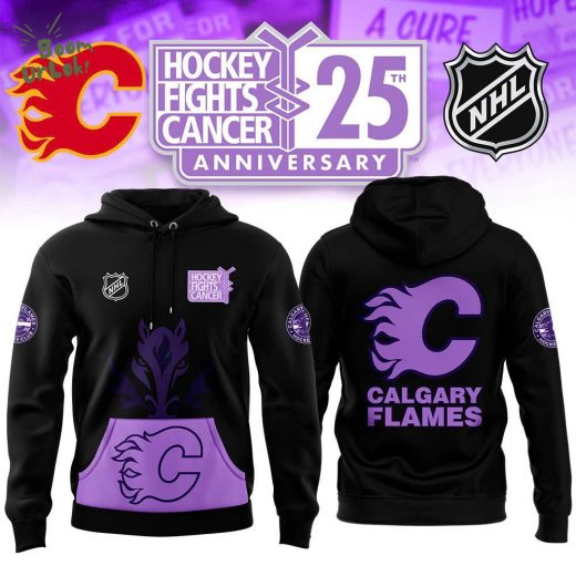 Calgary Flames 2024 Hockey Fight Cancer Hoodie