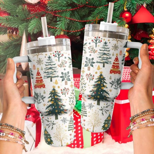 Christmas Tree Forest Tumbler – Holiday Spirit Drinkware