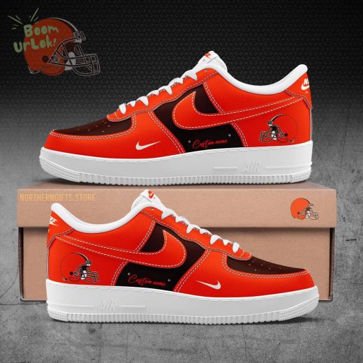 Cleveland Browns Custom Name Nike Air Force 1 Sneakers for Fans