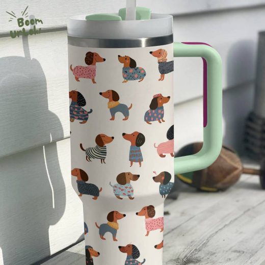 Cute Dachshund Tumbler – Pet Lover Christmas Drinkware