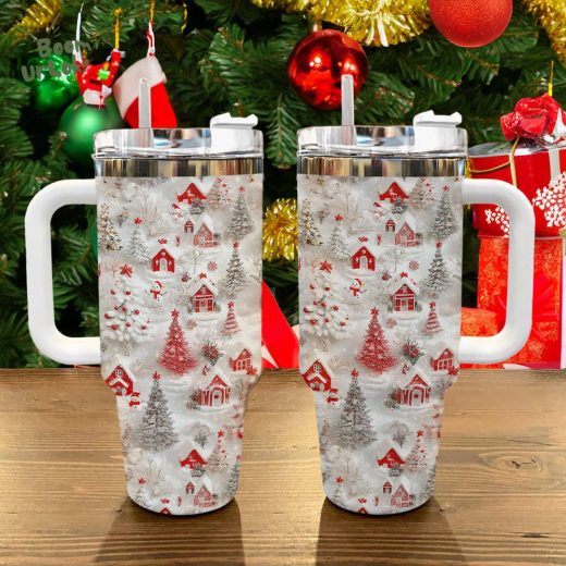 Glossy Tumbler Blissful Christmas – Personalized Holiday Tumbler