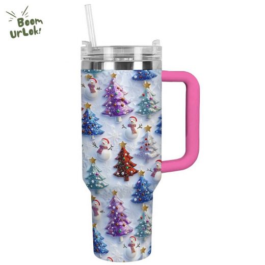 Glossy Tumbler Colorful Christmas – Vibrant Holiday Drinkware