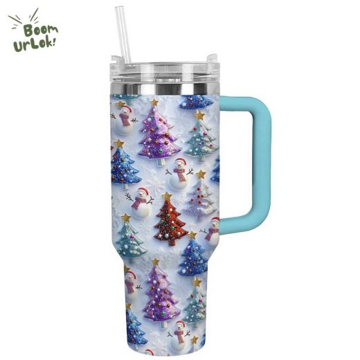 Glossy Tumbler Colorful Christmas – Vibrant Holiday Drinkware