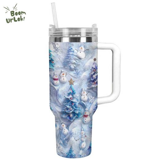 Glossy Tumbler Cute Snowmen – Winter Holiday Drinkware