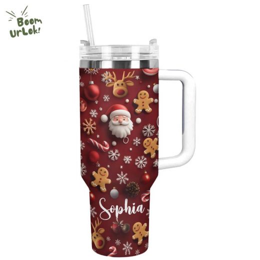 Glossy Tumbler Personalized Festive Spirit – Custom Christmas Tumbler