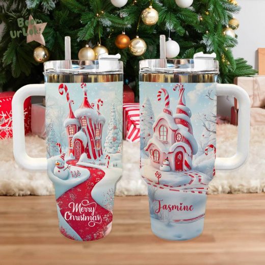 Glossy Tumbler Personalized Merry Christmas – Custom Holiday Drinkware