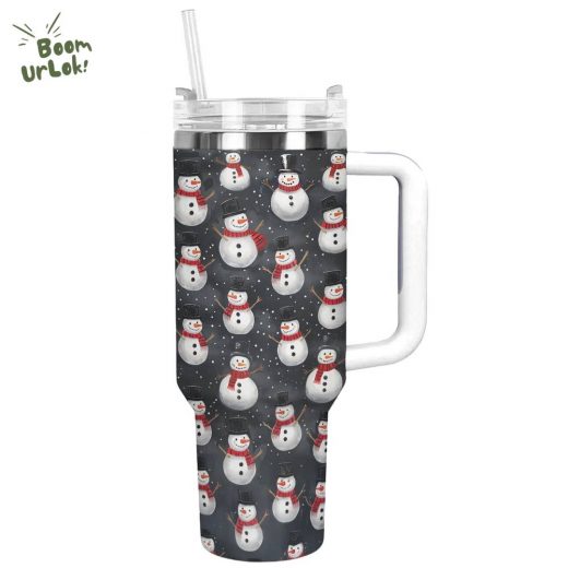 Holiday Hugs Snowman Christmas Tumbler – Merry Winter Drinkware