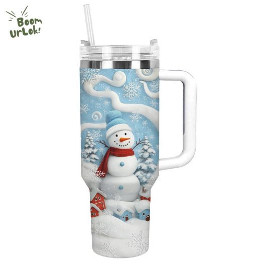 Joyful Winter Snowman Tumbler – Festive Winter Drinkware