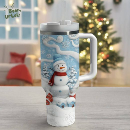 Joyful Winter Snowman Tumbler – Festive Winter Drinkware