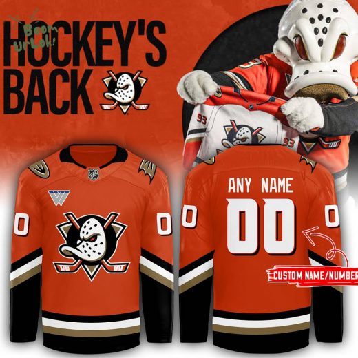 Men’s Anaheim Ducks Orange Home Breakaway Jersey – 2024 Custom Team Jersey