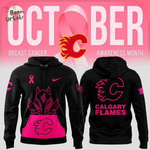 Men’s Nike Calgary Flames 2024 Breast Cancer Awareness NHL Hoodie