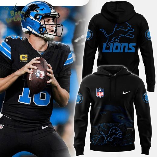 Men’s Nike Fanatics Full Black Detroit Lions Pullover Hoodie 2024