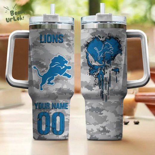 NFL Lions Personalized 40oz Tumbler – Custom NFL Fan Gift