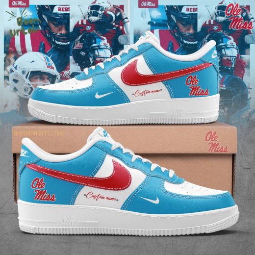 Ole Miss Football 2024 Custom Name Nike Air Force 1 Sneakers