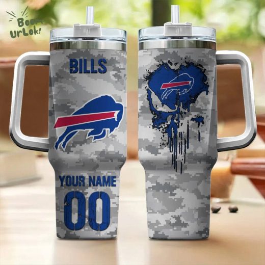 Personalized NFL Bills 40oz Tumbler – Custom Football Fan Cup