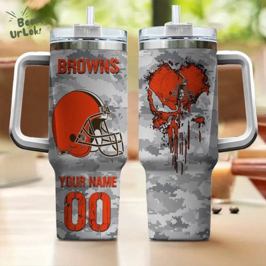 Personalized NFL Browns 40oz Tumbler – Custom Fan Drinkware