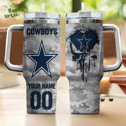 Personalized NFL Cowboys 40oz Tumbler – Custom Drinkware for Football Fans