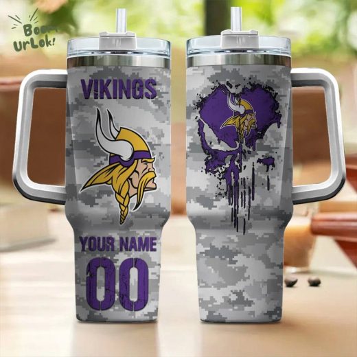 Personalized NFL Vikings 40oz Tumbler – Custom Football Fan Gear