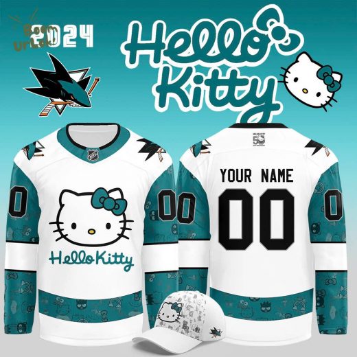 San Jose Sharks x Hello Kitty 50th Anniversary Personalized Jersey – Custom Name & Number