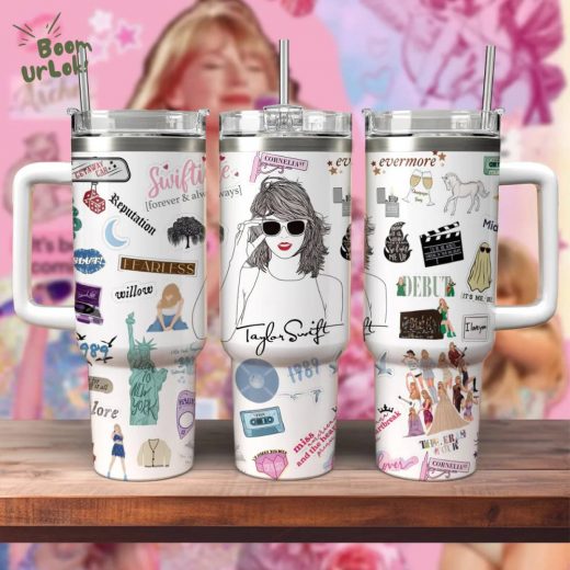 Taylor Swift Music Custom Stanley Quencher 40oz Stainless Steel Tumbler with Handle – Custom Swiftie Collector’s Mug