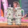 Taylor Swift Music Custom Stanley Quencher 40oz Stainless Steel Tumbler with Handle – Swiftie Mug for Concert Lovers