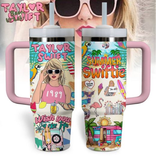 Taylor Swift Music Custom Stanley Quencher 40oz Stainless Steel Tumbler with Handle – Personalized Music Lover Cup