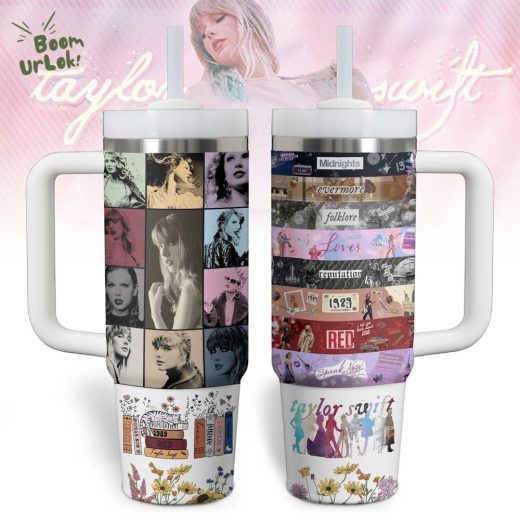 Taylor Swift Music Custom Stanley Quencher 40oz Stainless Steel Tumbler with Handle – Swiftie Gift Mug for Fans