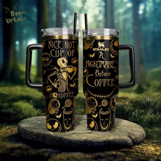 The Nightmare Before Coffee Christmas 40oz Tumbler – Holiday Coffee Tumbler