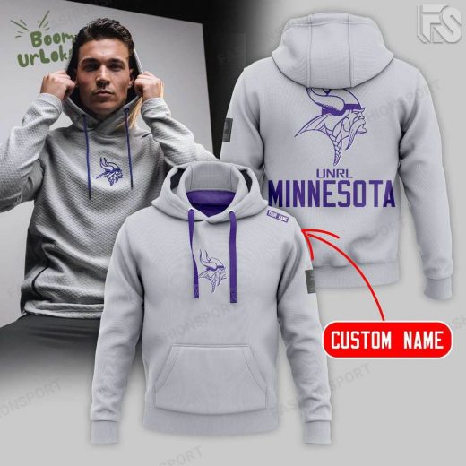 UNRL x Minnesota Vikings 2024 Hot Design Custom Name Hoodie