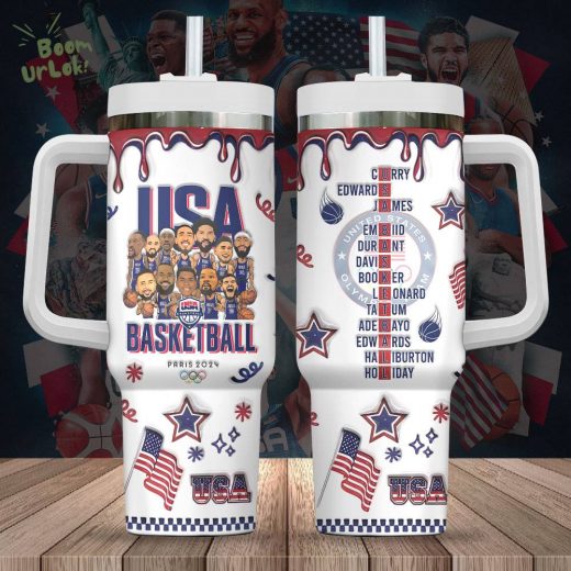 USA Men’s National Basketball Team Paris 2024 Stanley Tumbler – Custom Sports Drinkware for Basketball Fans