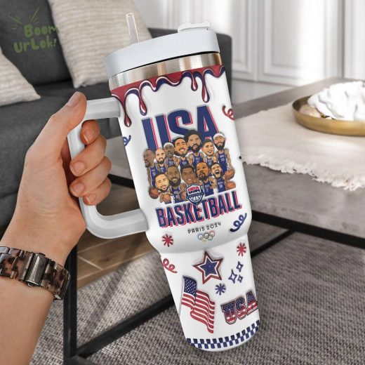 USA Men’s National Basketball Team Paris 2024 Stanley Tumbler – Custom Sports Drinkware for Basketball Fans