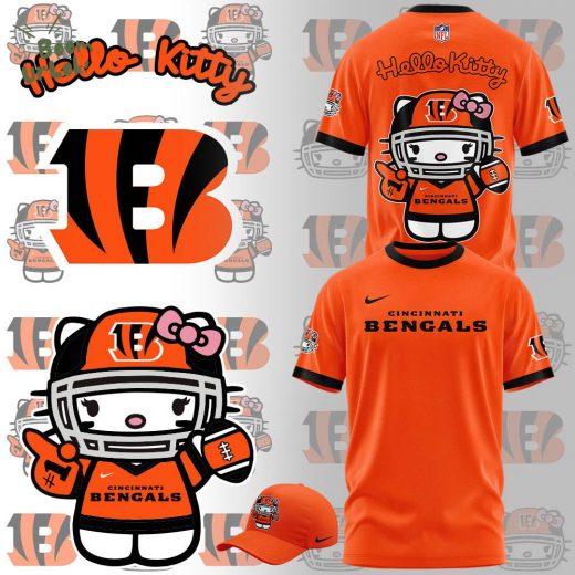 Limited Edition Cincinnati Bengals x Hello Kitty T-Shirt – Playful NFL Apparel