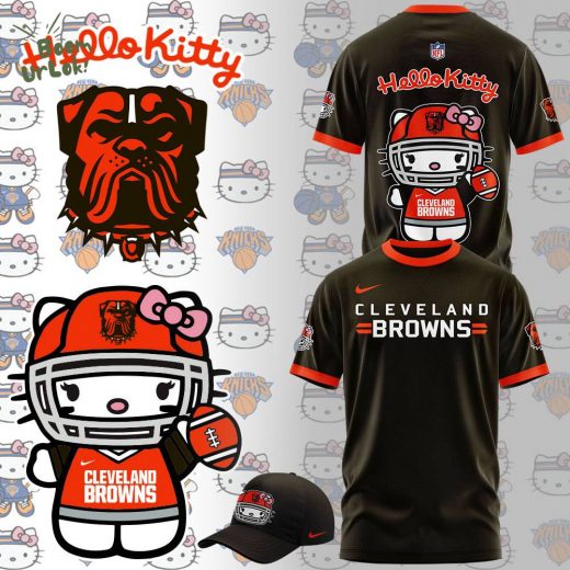 Limited Edition Cleveland Browns x Hello Kitty Hot Design 2024 T-Shirt – Cute NFL Gear