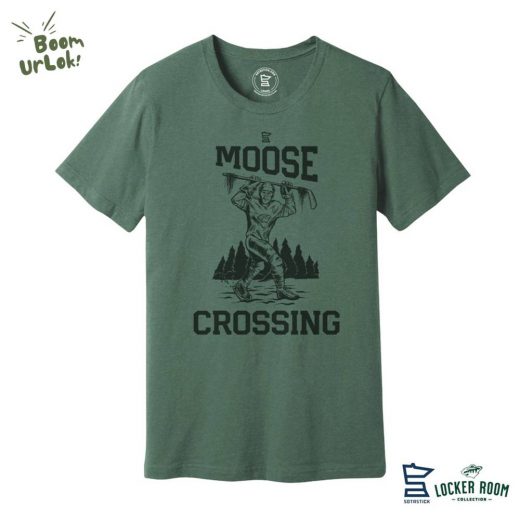 Minnesota Wild Ice Hockey Moose Crossing T-shirt | Wild Moose Crossing Design Shirt