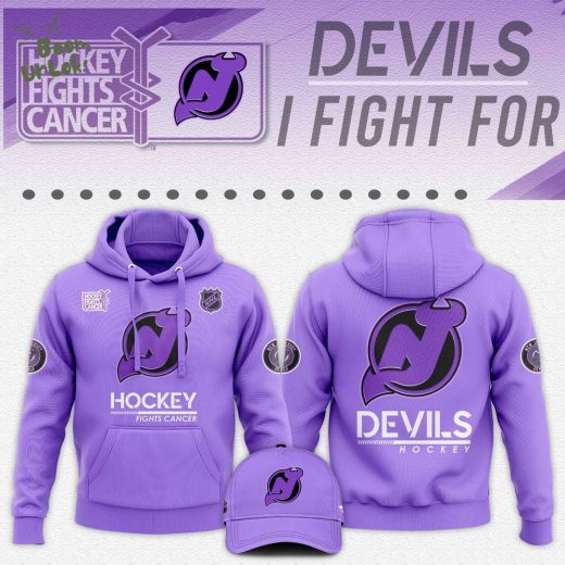 New Jersey Devils Hockey Fights Cancer 2024 Unisex Hoodie