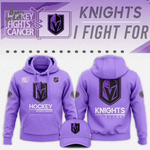 Vegas Golden Knights Hockey Fights Cancer 2024 Unisex Hoodie